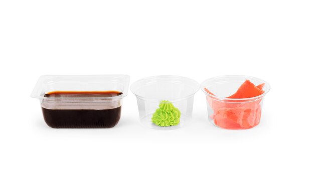 Zestaw talerzyków do sushi z sosem sojowym mały