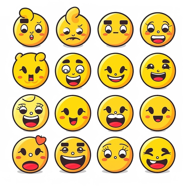 zestaw twarzy emoji