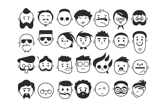 zestaw twarzy emoji