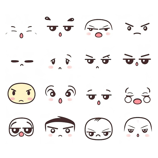 zestaw twarzy emoji