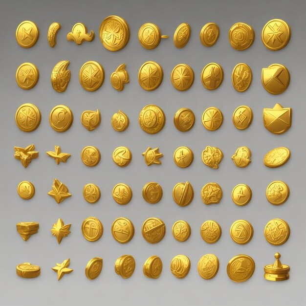 Zdjęcie zestaw złotych kul izolowanych na białym tle zbiór złotych pęcherzyków ilustracja wektorowa