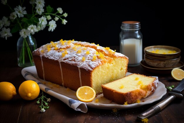 Zesty Elegance KitchenSet LemonInfused Pound Cake z kawałkami cytrusów