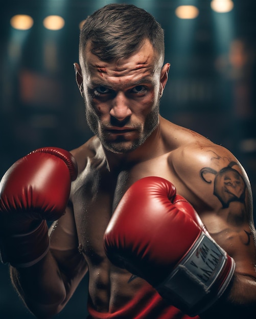 Zgenerowana sztuczna inteligencja bokserów w ringu