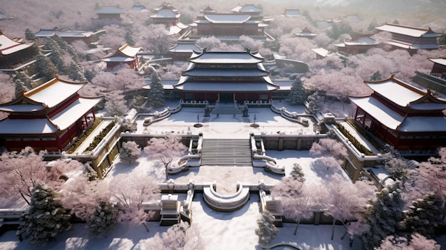 Zhongzhou Island Park chińska starożytna architektura wysoka rozdzielczość fotograficzna kreatywny obraz