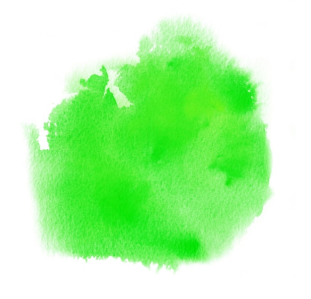 Zielona akwarela, tusz z plamą farby aquarelle