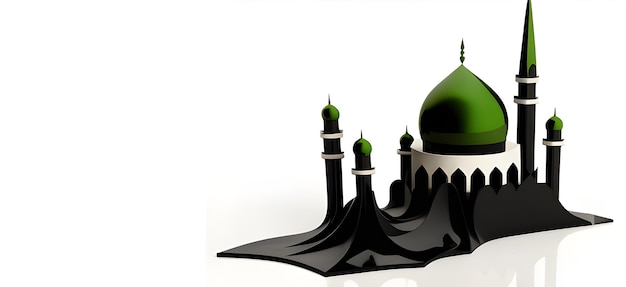 Zielona butelka hadżdż przed zielonym meczetem