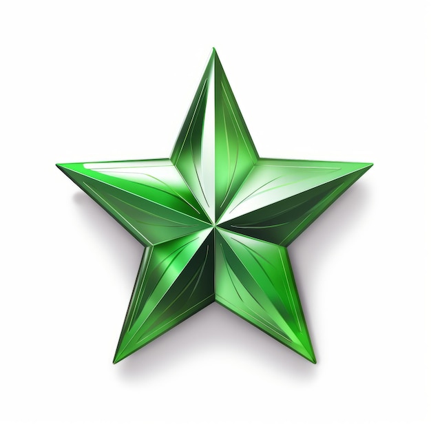 Zdjęcie zielona gwiazda na białym tle