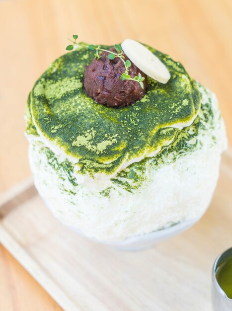 zielona herbata bingsu