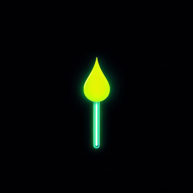 Zdjęcie zielona kropla neonowa w kształcie litery czielona kropla neonowa w kształcie litera c