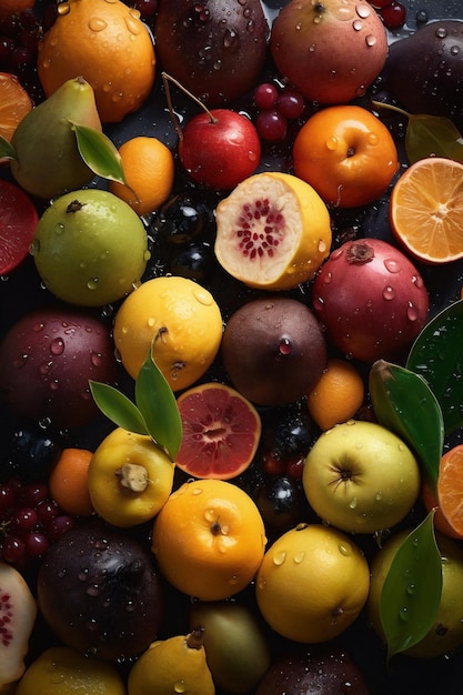 Zielona kropla truskawka witamina zdrowa żywność świeża woda naturalny owoc tło Generative AI