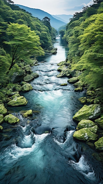 Zielona natura i naturalna rzeka