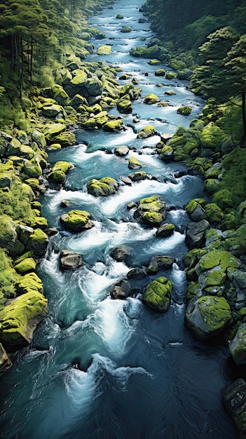 Zielona natura i naturalna rzeka