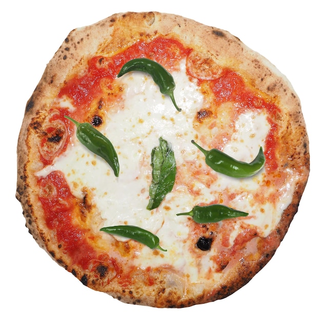 Zielona papryka pizza odizolowywająca nad bielem