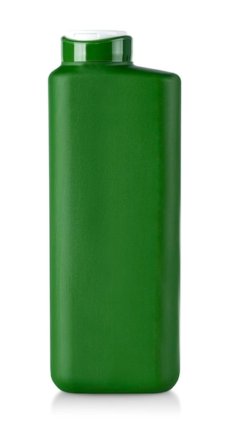 Zdjęcie zielona plastikowa butelka szamponu na białym tle