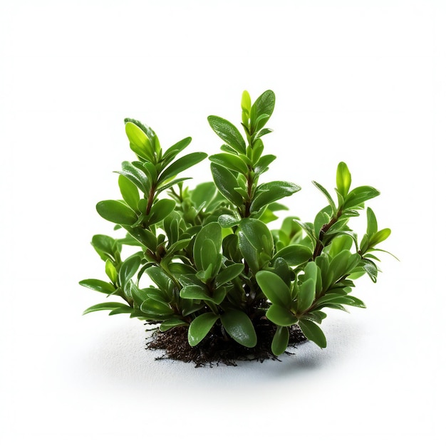 Zielona roślina izolowana na białym tle ikona zdjęć studyjnych