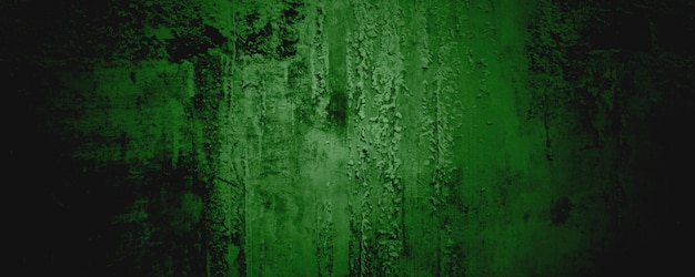 Zielona ściana tekstura tło Halloween tło straszne zielone i czarne tło grunge z zadrapaniami