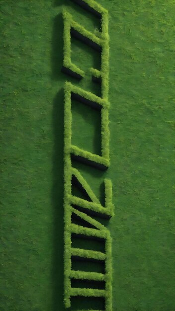 Zielona ściana z literami.