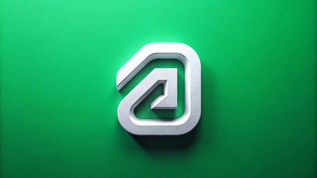 zielona tapeta z logo litery
