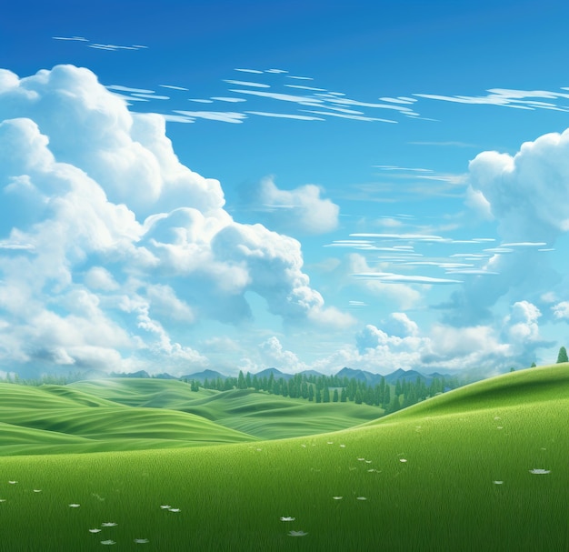 Zielona trawa na polu