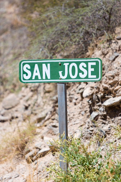 Zielona wieś San Jose znak drogowy w Argentynie