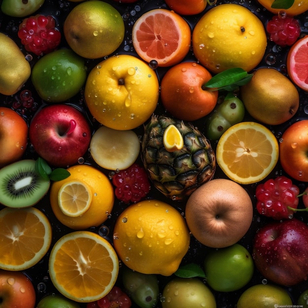 Zielona witamina owoc kropla truskawka woda zdrowe białe tło żywność świeży Generative AI
