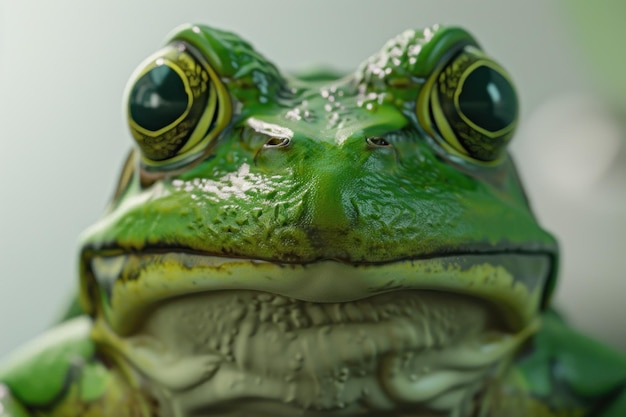 Zielona żaba na białym tle
