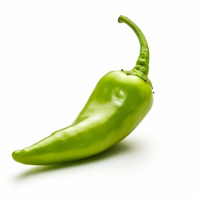 Zielone chili na białym tle