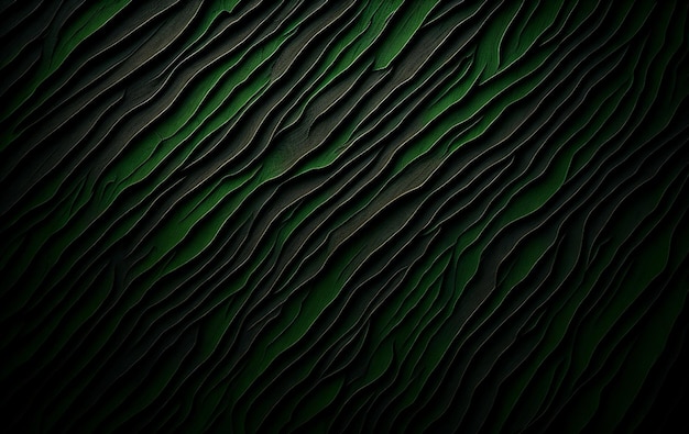 Zielone faliste linie na ciemnym tle
