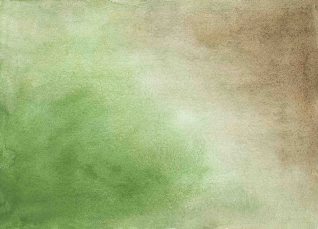 Zielone I Brązowe Abstrakcyjne Tło Akwarela, Ręcznie Malowana Akwarela Ilustracja