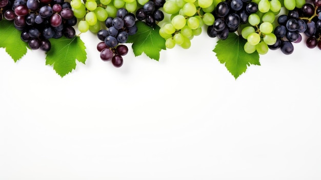 Zielone i czarne winogrona, oba soczyste na białym tle