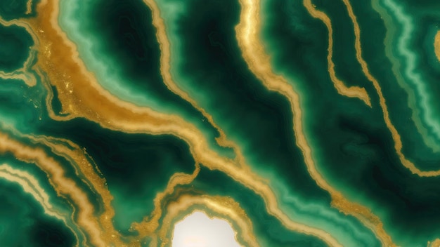 Zdjęcie zielone i złote błyszczące tło z teksturą agatu
