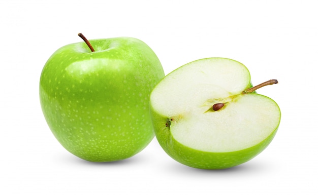 Zielone Jabłko Białe Tło