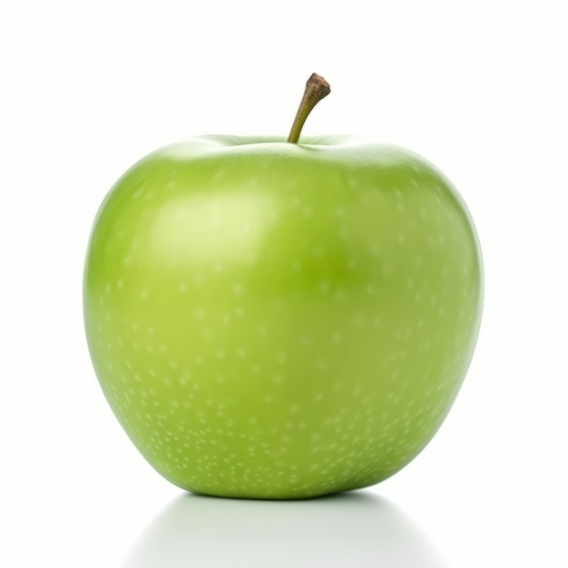 Zielone jabłko na białym tle Ilustracja AI Generative