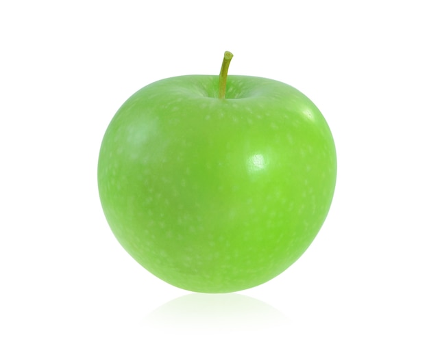 Zielone jabłko na białym tle