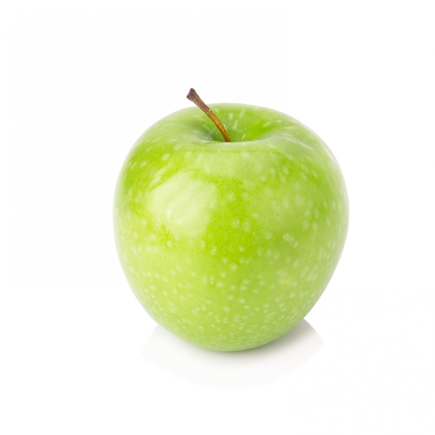 Zielone jabłko, na białym tle