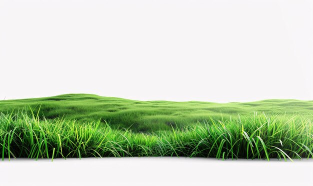Zdjęcie zielone łąko izolowane na przezroczystym lub białym tle do wystawiania produktów