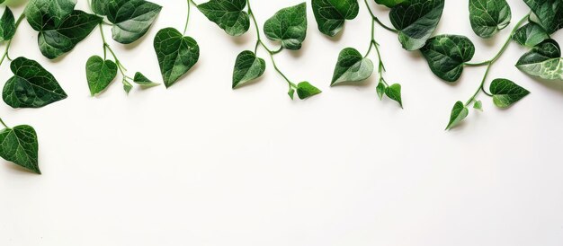 Zdjęcie zielone liście na białym tle