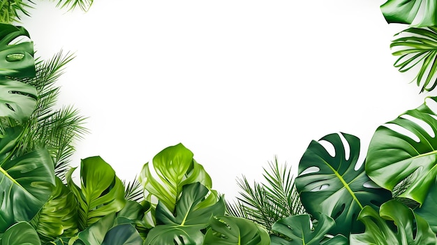 Zielone liście roślin tropikalnych krzewy układ kwiatowy w pomieszczeniach ogród przyroda tło izolowane na w