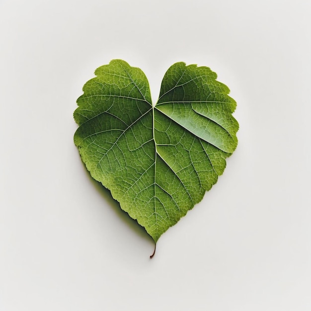 Zielone liście w kształcie serca kochające środowisko koncepcja światowego dnia środowiska Generative AI