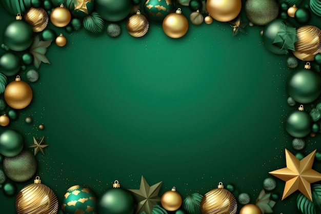 Zielone luksusowe świąteczne tło Ilustracja AI GenerativexA