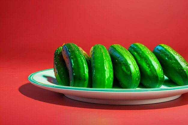 Zielone ogórki warzywo odżywcze pyszne świeże jedzenie tapeta ilustracja tła