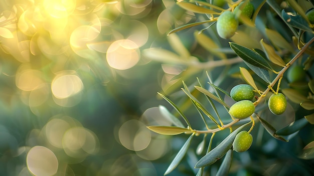Zielone oliwki na drzewie oliwnym Generatywna sztuczna inteligencja
