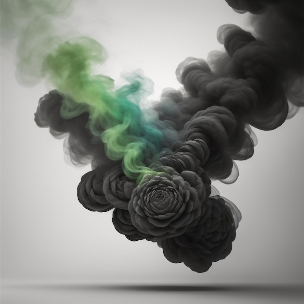 Zdjęcie zielone tło dymu