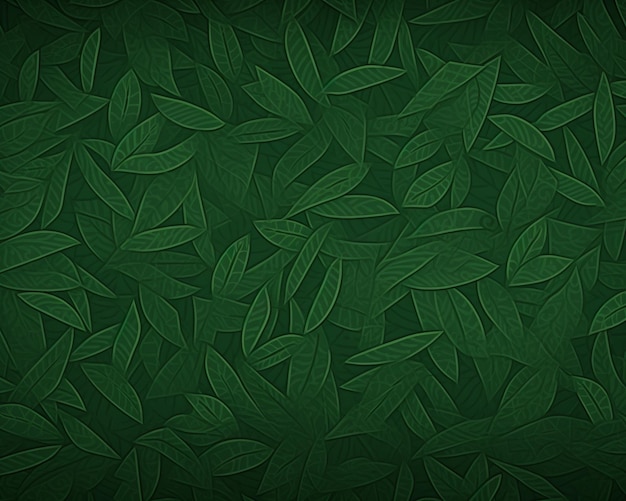 zielone tło z liśćmi narysowanymi na zielonym tle.