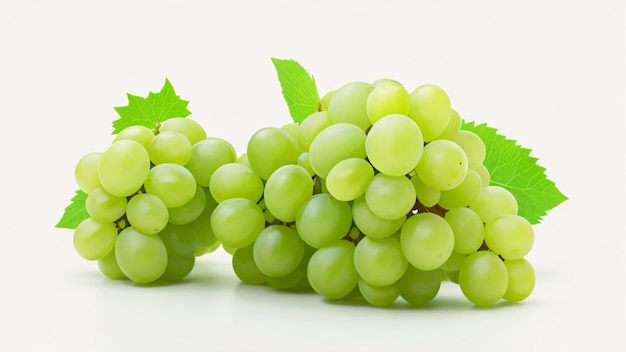 Zielone winogrona na białym tle na białym tle makiety
