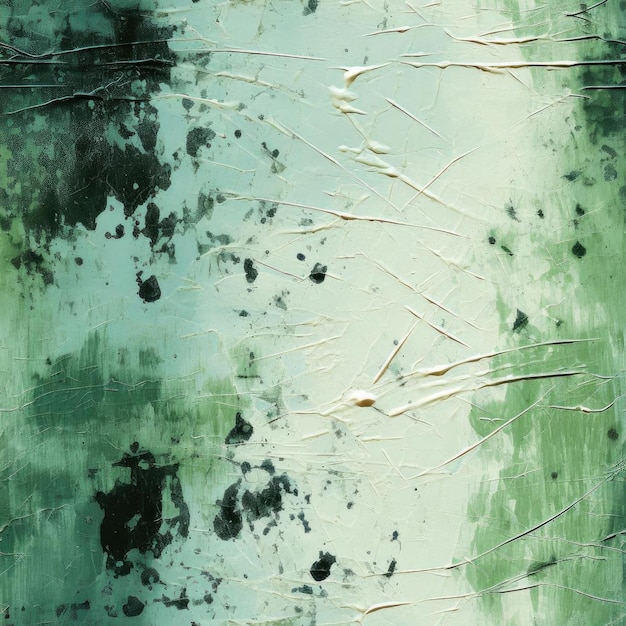Zielony abstrakcyjny obraz z kapującą farbą i teksturowanym tłem