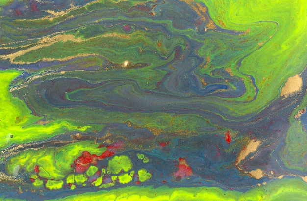 Zielony i fioletowy marmur abstrakcyjne tło akrylowe żywe grafiki tekstury wzór agat marszczyć