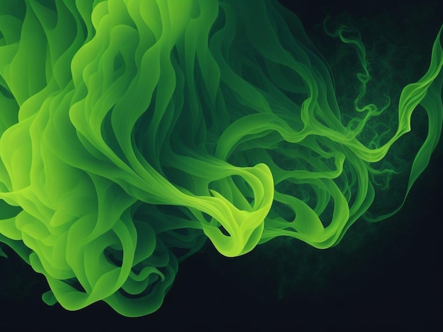 zielony i żółty połączony dym sztuka ilustracji tła