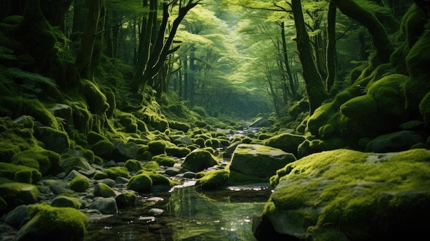 Zielony las w tle