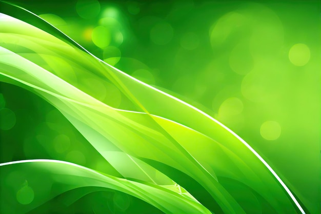 Zielony liść niewyraźne tło z jasnozielonymi cienkimi liśćmi